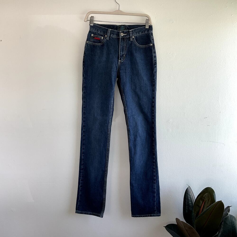 Steve Madden Vintage Y2K Bootcut Jeans Women Size 3/4 Blue Low Rise Cotton